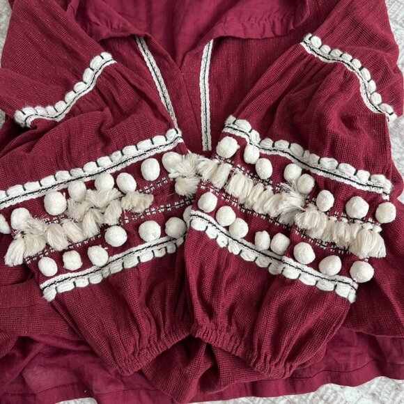 Anthropologie Vineet Bahl Nisha Peasant Top M - Picture 7 of 8